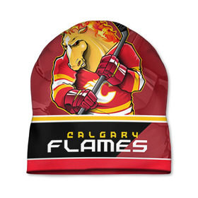 Шапка 3D с принтом Calgary Flames в Петрозаводске, 100% полиэстер | универсальный размер, печать по всей поверхности изделия | calgary flames | nhl | stanley cup | калгари флэймз | кубок стенли | кубок стэнли | нхл | флэймс | хоккей | хоккейный клуб