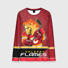 Мужской лонгслив 3D с принтом Calgary Flames в Петрозаводске, 100% полиэстер | длинные рукава, круглый вырез горловины, полуприлегающий силуэт | calgary flames | nhl | stanley cup | калгари флэймз | кубок стенли | кубок стэнли | нхл | флэймс | хоккей | хоккейный клуб