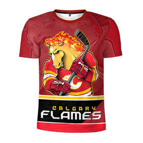 Мужская футболка 3D спортивная с принтом Calgary Flames в Петрозаводске, 100% полиэстер с улучшенными характеристиками | приталенный силуэт, круглая горловина, широкие плечи, сужается к линии бедра | calgary flames | nhl | stanley cup | калгари флэймз | кубок стенли | кубок стэнли | нхл | флэймс | хоккей | хоккейный клуб