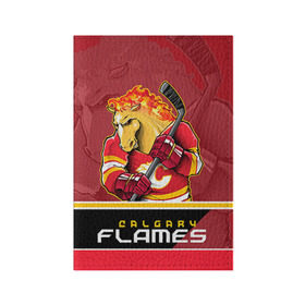 Обложка для паспорта матовая кожа с принтом Calgary Flames в Петрозаводске, натуральная матовая кожа | размер 19,3 х 13,7 см; прозрачные пластиковые крепления | Тематика изображения на принте: calgary flames | nhl | stanley cup | калгари флэймз | кубок стенли | кубок стэнли | нхл | флэймс | хоккей | хоккейный клуб