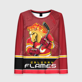 Женский лонгслив 3D с принтом Calgary Flames в Петрозаводске, 100% полиэстер | длинные рукава, круглый вырез горловины, полуприлегающий силуэт | calgary flames | nhl | stanley cup | калгари флэймз | кубок стенли | кубок стэнли | нхл | флэймс | хоккей | хоккейный клуб