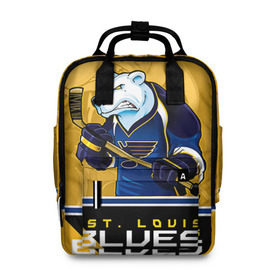 Женский рюкзак 3D с принтом St. Louis Blues в Петрозаводске, 100% полиэстер | лямки с регулируемой длиной, сверху ручки, чтобы рюкзак нести как сумку. Основное отделение закрывается на молнию, как и внешний карман. Внутри два дополнительных кармана, один из которых закрывается на молнию. По бокам два дополнительных кармашка, куда поместится маленькая бутылочка
 | nhl | st. louis blues | stanley cup | йори | кубок стенли | кубок стэнли | лехтеря | луис блюз | нхл | сент луис | сент луис блюз | тарасенко | хоккей | хоккейный клуб