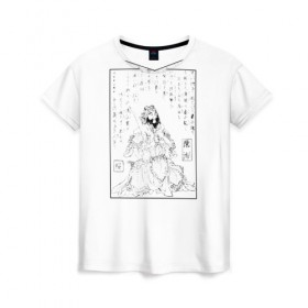 Женская футболка 3D с принтом Japanese Engraving в Петрозаводске, 100% полиэфир ( синтетическое хлопкоподобное полотно) | прямой крой, круглый вырез горловины, длина до линии бедер | 