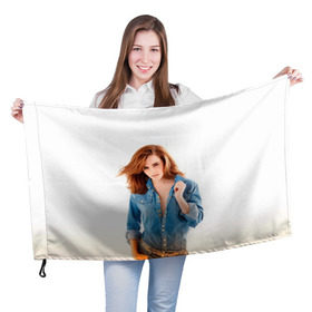 Флаг 3D с принтом Emma Watson в Петрозаводске, 100% полиэстер | плотность ткани — 95 г/м2, размер — 67 х 109 см. Принт наносится с одной стороны | знаменитости