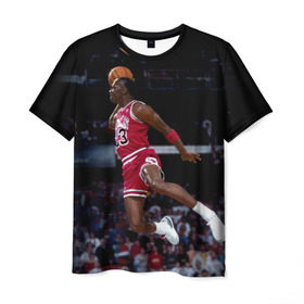Мужская футболка 3D с принтом Michael Jordan в Петрозаводске, 100% полиэфир | прямой крой, круглый вырез горловины, длина до линии бедер | michael jordan | баскетбол | майкл джордан | нба