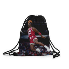 Рюкзак-мешок 3D с принтом Michael Jordan в Петрозаводске, 100% полиэстер | плотность ткани — 200 г/м2, размер — 35 х 45 см; лямки — толстые шнурки, застежка на шнуровке, без карманов и подкладки | michael jordan | баскетбол | майкл джордан | нба