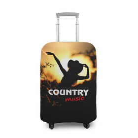 Чехол для чемодана 3D с принтом Country music в Петрозаводске, 86% полиэфир, 14% спандекс | двустороннее нанесение принта, прорези для ручек и колес | country | music | девушка | кантри | ковбой | мелодия | музыка | шляпа