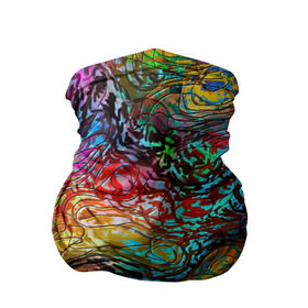 Бандана-труба 3D с принтом Буйство красок в Петрозаводске, 100% полиэстер, ткань с особыми свойствами — Activecool | плотность 150‒180 г/м2; хорошо тянется, но сохраняет форму | краски | линии | мозаика | орнамент | узор | цвет