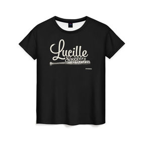 Женская футболка 3D с принтом Lucille Sluggers 4 в Петрозаводске, 100% полиэфир ( синтетическое хлопкоподобное полотно) | прямой крой, круглый вырез горловины, длина до линии бедер | the walking dead | бита | зомби | ниган | ужасы | ходячие