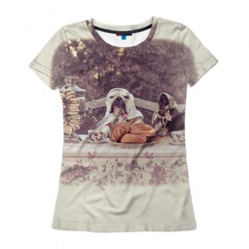 Женская футболка 3D с принтом Bulldog 26 в Петрозаводске, 100% полиэфир ( синтетическое хлопкоподобное полотно) | прямой крой, круглый вырез горловины, длина до линии бедер | bulldog blogger | tecuaniventura | блоггер | бульдог | бульдог блоггер | животные | карамелька | собаки
