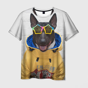 Мужская футболка 3D с принтом Bulldog`s friend 6 в Петрозаводске, 100% полиэфир | прямой крой, круглый вырез горловины, длина до линии бедер | bulldog blogger | tecuaniventura | блоггер | бульдог | бульдог блоггер | животные | карамелька | собаки