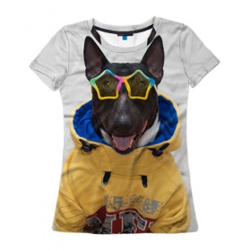 Женская футболка 3D с принтом Bulldog`s friend 6 в Петрозаводске, 100% полиэфир ( синтетическое хлопкоподобное полотно) | прямой крой, круглый вырез горловины, длина до линии бедер | bulldog blogger | tecuaniventura | блоггер | бульдог | бульдог блоггер | животные | карамелька | собаки