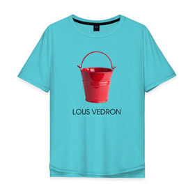 Мужская футболка хлопок Oversize с принтом LOUS VEDRON в Петрозаводске, 100% хлопок | свободный крой, круглый ворот, “спинка” длиннее передней части | louis vuetton | lous vedron | антибренд | бренд | луи витон | пародии