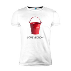 Мужская футболка премиум с принтом LOUS VEDRON в Петрозаводске, 92% хлопок, 8% лайкра | приталенный силуэт, круглый вырез ворота, длина до линии бедра, короткий рукав | louis vuetton | lous vedron | антибренд | бренд | луи витон | пародии