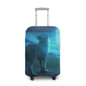 Чехол для чемодана 3D с принтом Blue Moon в Петрозаводске, 86% полиэфир, 14% спандекс | двустороннее нанесение принта, прорези для ручек и колес | пейзаж | фантастический