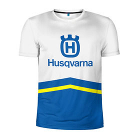 Мужская футболка 3D спортивная с принтом husqvarna в Петрозаводске, 100% полиэстер с улучшенными характеристиками | приталенный силуэт, круглая горловина, широкие плечи, сужается к линии бедра | husqvarna