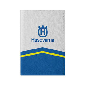 Обложка для паспорта матовая кожа с принтом husqvarna в Петрозаводске, натуральная матовая кожа | размер 19,3 х 13,7 см; прозрачные пластиковые крепления | Тематика изображения на принте: husqvarna