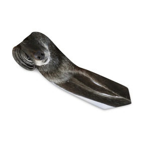 Галстук 3D с принтом Черный волк в Петрозаводске, 100% полиэстер | Длина 148 см; Плотность 150-180 г/м2 | Тематика изображения на принте: дикий | зима
