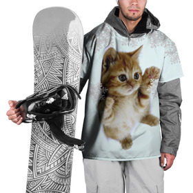 Накидка на куртку 3D с принтом Котенок и снежинки в Петрозаводске, 100% полиэстер |  | 2017 | котенок | милые создания | милый котенок | новый год | подарок на новый год | снежинки