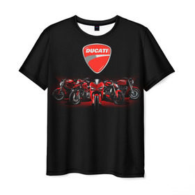 Мужская футболка 3D с принтом Ducati 5 в Петрозаводске, 100% полиэфир | прямой крой, круглый вырез горловины, длина до линии бедер | Тематика изображения на принте: ducati | moto | дукати | мото | мотоцикл | мотоциклы