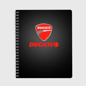 Тетрадь с принтом Ducati 3 в Петрозаводске, 100% бумага | 48 листов, плотность листов — 60 г/м2, плотность картонной обложки — 250 г/м2. Листы скреплены сбоку удобной пружинной спиралью. Уголки страниц и обложки скругленные. Цвет линий — светло-серый
 | ducati | moto | дукати | мото | мотоцикл | мотоциклы