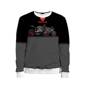 Детский свитшот 3D с принтом Ducati 2 в Петрозаводске, 100% полиэстер | свободная посадка, прямой крой, мягкая тканевая резинка на рукавах и понизу свитшота | Тематика изображения на принте: ducati | moto | дукати | мото | мотоцикл | мотоциклы