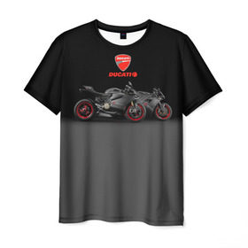 Мужская футболка 3D с принтом Ducati 2 в Петрозаводске, 100% полиэфир | прямой крой, круглый вырез горловины, длина до линии бедер | Тематика изображения на принте: ducati | moto | дукати | мото | мотоцикл | мотоциклы
