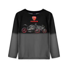Детский лонгслив 3D с принтом Ducati 2 в Петрозаводске, 100% полиэстер | длинные рукава, круглый вырез горловины, полуприлегающий силуэт
 | ducati | moto | дукати | мото | мотоцикл | мотоциклы