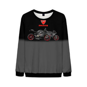 Мужской свитшот 3D с принтом Ducati 2 в Петрозаводске, 100% полиэстер с мягким внутренним слоем | круглый вырез горловины, мягкая резинка на манжетах и поясе, свободная посадка по фигуре | ducati | moto | дукати | мото | мотоцикл | мотоциклы