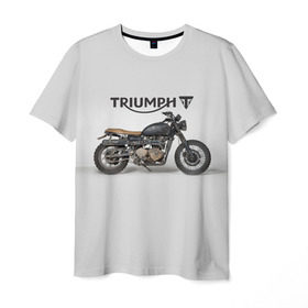 Мужская футболка 3D с принтом Triumph 2 в Петрозаводске, 100% полиэфир | прямой крой, круглый вырез горловины, длина до линии бедер | moto | triumph | мотоцикл | мотоциклы | триумф