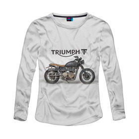 Женский лонгслив 3D с принтом Triumph 2 в Петрозаводске, 100% полиэстер | длинные рукава, круглый вырез горловины, полуприлегающий силуэт | moto | triumph | мотоцикл | мотоциклы | триумф