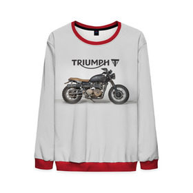 Мужской свитшот 3D с принтом Triumph 2 в Петрозаводске, 100% полиэстер с мягким внутренним слоем | круглый вырез горловины, мягкая резинка на манжетах и поясе, свободная посадка по фигуре | Тематика изображения на принте: moto | triumph | мотоцикл | мотоциклы | триумф