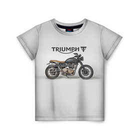 Детская футболка 3D с принтом Triumph 2 в Петрозаводске, 100% гипоаллергенный полиэфир | прямой крой, круглый вырез горловины, длина до линии бедер, чуть спущенное плечо, ткань немного тянется | Тематика изображения на принте: moto | triumph | мотоцикл | мотоциклы | триумф