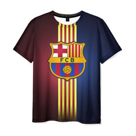 Мужская футболка 3D с принтом Barcelona FC в Петрозаводске, 100% полиэфир | прямой крой, круглый вырез горловины, длина до линии бедер | барса | барселона | испания | клуб | фк | футбол | футбольный