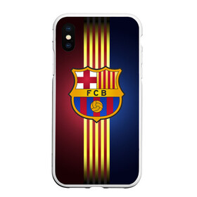 Чехол для iPhone XS Max матовый с принтом Barcelona FC в Петрозаводске, Силикон | Область печати: задняя сторона чехла, без боковых панелей | барса | барселона | испания | клуб | фк | футбол | футбольный