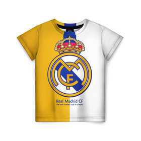 Детская футболка 3D с принтом Real Madrid CF в Петрозаводске, 100% гипоаллергенный полиэфир | прямой крой, круглый вырез горловины, длина до линии бедер, чуть спущенное плечо, ткань немного тянется | football | испания | клуб | мадрид | реал | фк | футбольный