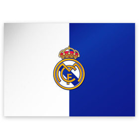 Поздравительная открытка с принтом Real Madrid в Петрозаводске, 100% бумага | плотность бумаги 280 г/м2, матовая, на обратной стороне линовка и место для марки
 | football | испания | клуб | мадрид | реал | фк | футбольный
