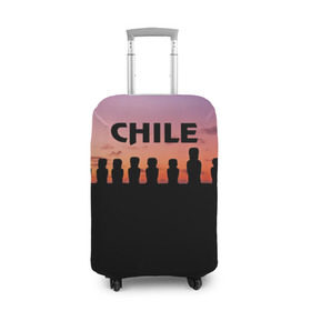 Чехол для чемодана 3D с принтом Чили в Петрозаводске, 86% полиэфир, 14% спандекс | двустороннее нанесение принта, прорези для ручек и колес | изваяние | истукан | латинская америка | остров пасхи | турист | чили