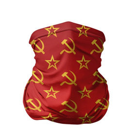 Бандана-труба 3D с принтом СССР в Петрозаводске, 100% полиэстер, ткань с особыми свойствами — Activecool | плотность 150‒180 г/м2; хорошо тянется, но сохраняет форму | ussr | герб | звезда | молот | серп | советский | союз