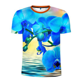 Мужская футболка 3D спортивная с принтом Орхидеи в Петрозаводске, 100% полиэстер с улучшенными характеристиками | приталенный силуэт, круглая горловина, широкие плечи, сужается к линии бедра | орхидея | природа | цветы