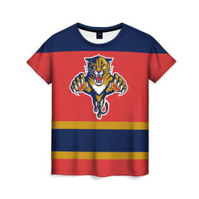Женская футболка 3D с принтом Florida Panthers в Петрозаводске, 100% полиэфир ( синтетическое хлопкоподобное полотно) | прямой крой, круглый вырез горловины, длина до линии бедер | florida panthers | hockey | nhl | нхл | хоккей