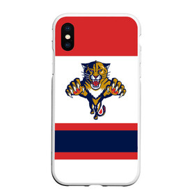 Чехол для iPhone XS Max матовый с принтом Florida Panthers white в Петрозаводске, Силикон | Область печати: задняя сторона чехла, без боковых панелей | florida panthers | hockey | nhl | нхл | хоккей