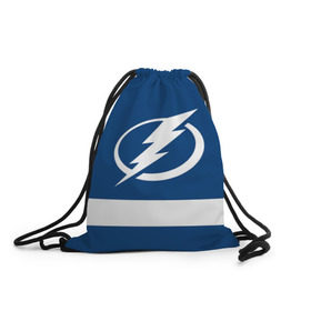 Рюкзак-мешок 3D с принтом Tampa Bay Lightning в Петрозаводске, 100% полиэстер | плотность ткани — 200 г/м2, размер — 35 х 45 см; лямки — толстые шнурки, застежка на шнуровке, без карманов и подкладки | hockey | nhl | tampa bay lightning | нхл | хоккей