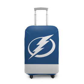 Чехол для чемодана 3D с принтом Tampa Bay Lightning в Петрозаводске, 86% полиэфир, 14% спандекс | двустороннее нанесение принта, прорези для ручек и колес | hockey | nhl | tampa bay lightning | нхл | хоккей