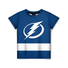 Детская футболка 3D с принтом Tampa Bay Lightning в Петрозаводске, 100% гипоаллергенный полиэфир | прямой крой, круглый вырез горловины, длина до линии бедер, чуть спущенное плечо, ткань немного тянется | hockey | nhl | tampa bay lightning | нхл | хоккей