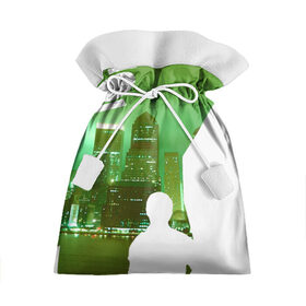 Подарочный 3D мешок с принтом зеленый фонарь город в Петрозаводске, 100% полиэстер | Размер: 29*39 см | вода | город | залив | здания | зеленый | огни | розовый | супергерой | фиолетовый | фонарь