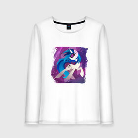 Женский лонгслив хлопок с принтом My littlle pony Vinyl Scratch в Петрозаводске, 100% хлопок |  | Тематика изображения на принте: 