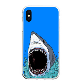 Чехол для iPhone XS Max матовый с принтом shark в Петрозаводске, Силикон | Область печати: задняя сторона чехла, без боковых панелей | fish | ocean | shark | water | акула | море | океан | рыба