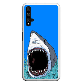 Чехол для Honor 20 с принтом shark в Петрозаводске, Силикон | Область печати: задняя сторона чехла, без боковых панелей | fish | ocean | shark | water | акула | море | океан | рыба