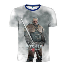 Мужская футболка 3D спортивная с принтом The Witcher в Петрозаводске, 100% полиэстер с улучшенными характеристиками | приталенный силуэт, круглая горловина, широкие плечи, сужается к линии бедра | witcher | ведьмак | геральт